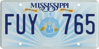 MS license plate FUY765