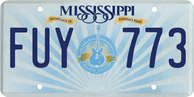 MS license plate FUY773
