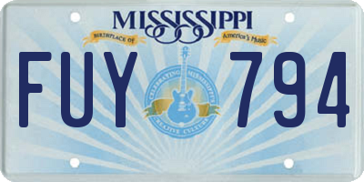 MS license plate FUY794