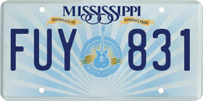 MS license plate FUY831