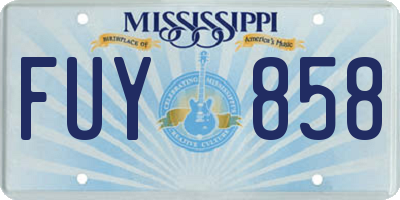 MS license plate FUY858