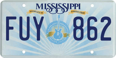 MS license plate FUY862