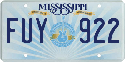 MS license plate FUY922