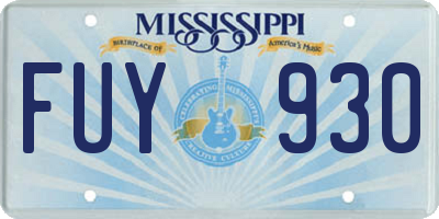 MS license plate FUY930