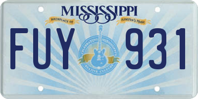 MS license plate FUY931