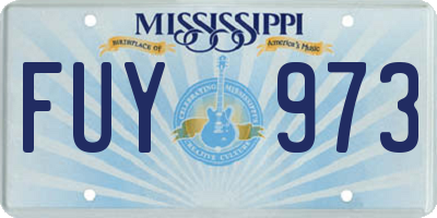 MS license plate FUY973