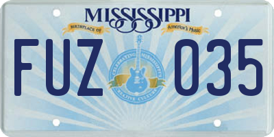 MS license plate FUZ035