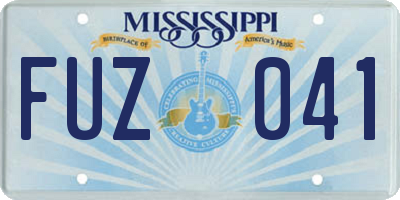 MS license plate FUZ041