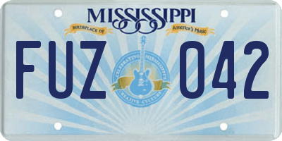 MS license plate FUZ042