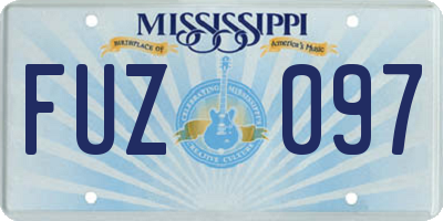 MS license plate FUZ097