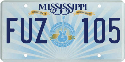 MS license plate FUZ105