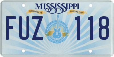 MS license plate FUZ118