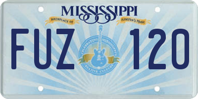 MS license plate FUZ120