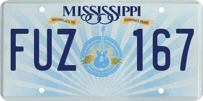 MS license plate FUZ167