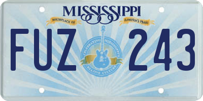MS license plate FUZ243