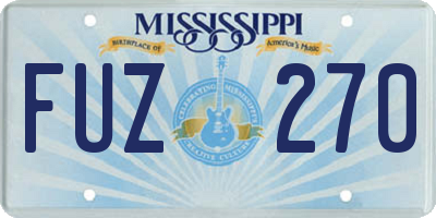 MS license plate FUZ270