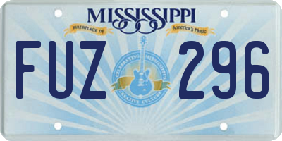 MS license plate FUZ296