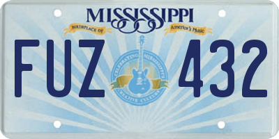 MS license plate FUZ432
