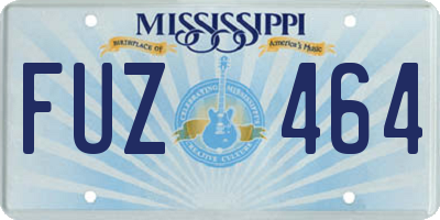 MS license plate FUZ464