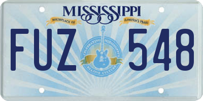 MS license plate FUZ548