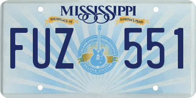 MS license plate FUZ551
