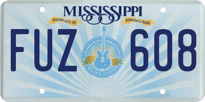 MS license plate FUZ608