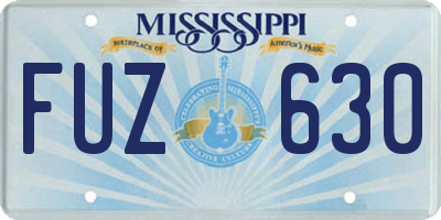 MS license plate FUZ630