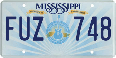 MS license plate FUZ748