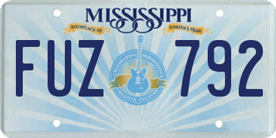 MS license plate FUZ792