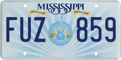 MS license plate FUZ859