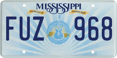 MS license plate FUZ968