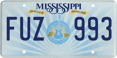 MS license plate FUZ993