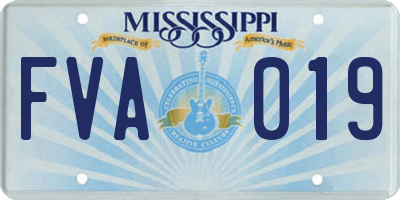 MS license plate FVA019