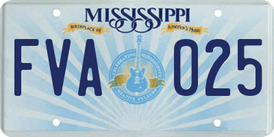 MS license plate FVA025