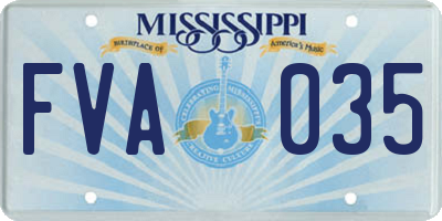 MS license plate FVA035
