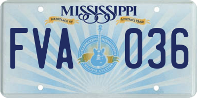 MS license plate FVA036