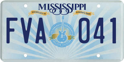 MS license plate FVA041