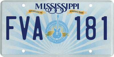 MS license plate FVA181