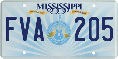 MS license plate FVA205