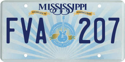 MS license plate FVA207