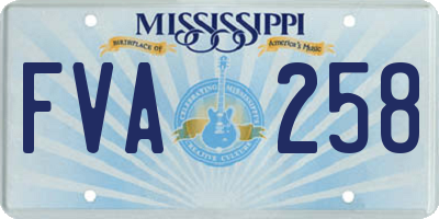 MS license plate FVA258