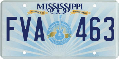 MS license plate FVA463