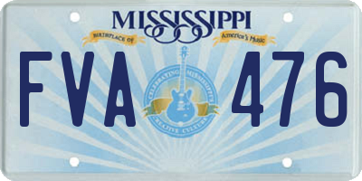 MS license plate FVA476