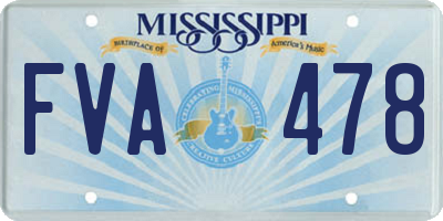 MS license plate FVA478