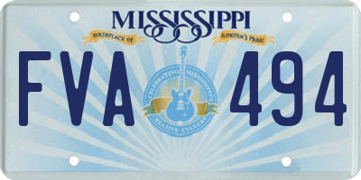 MS license plate FVA494