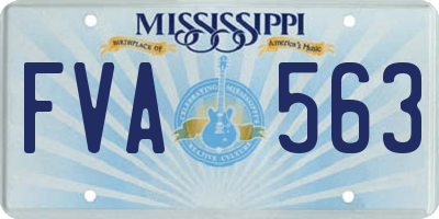 MS license plate FVA563