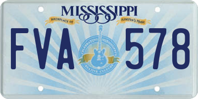 MS license plate FVA578
