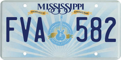 MS license plate FVA582