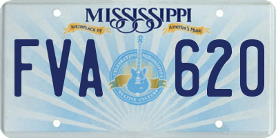 MS license plate FVA620