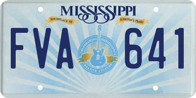 MS license plate FVA641